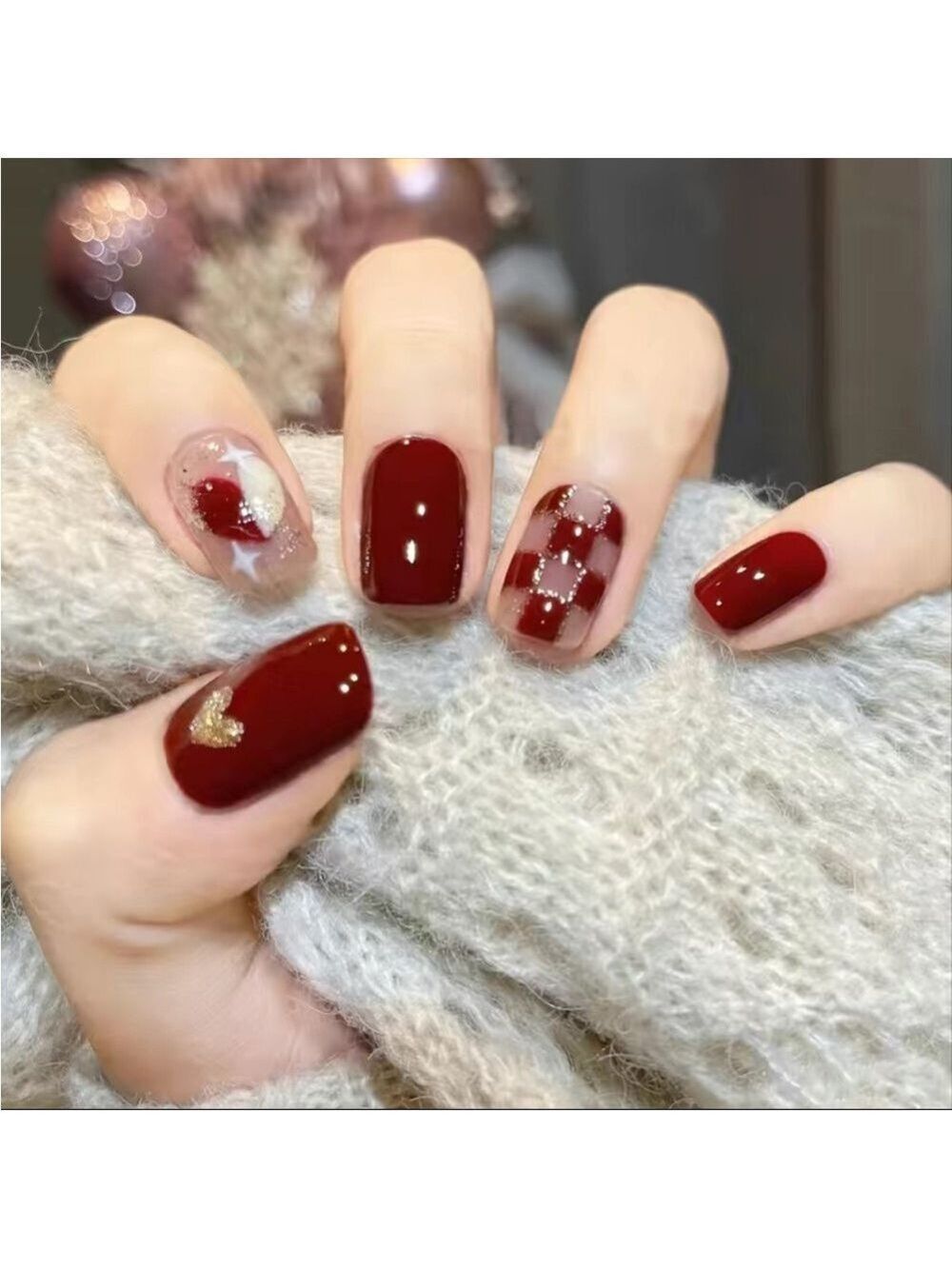 Hearts Mashup - Nail Junkie - full artificial nail set